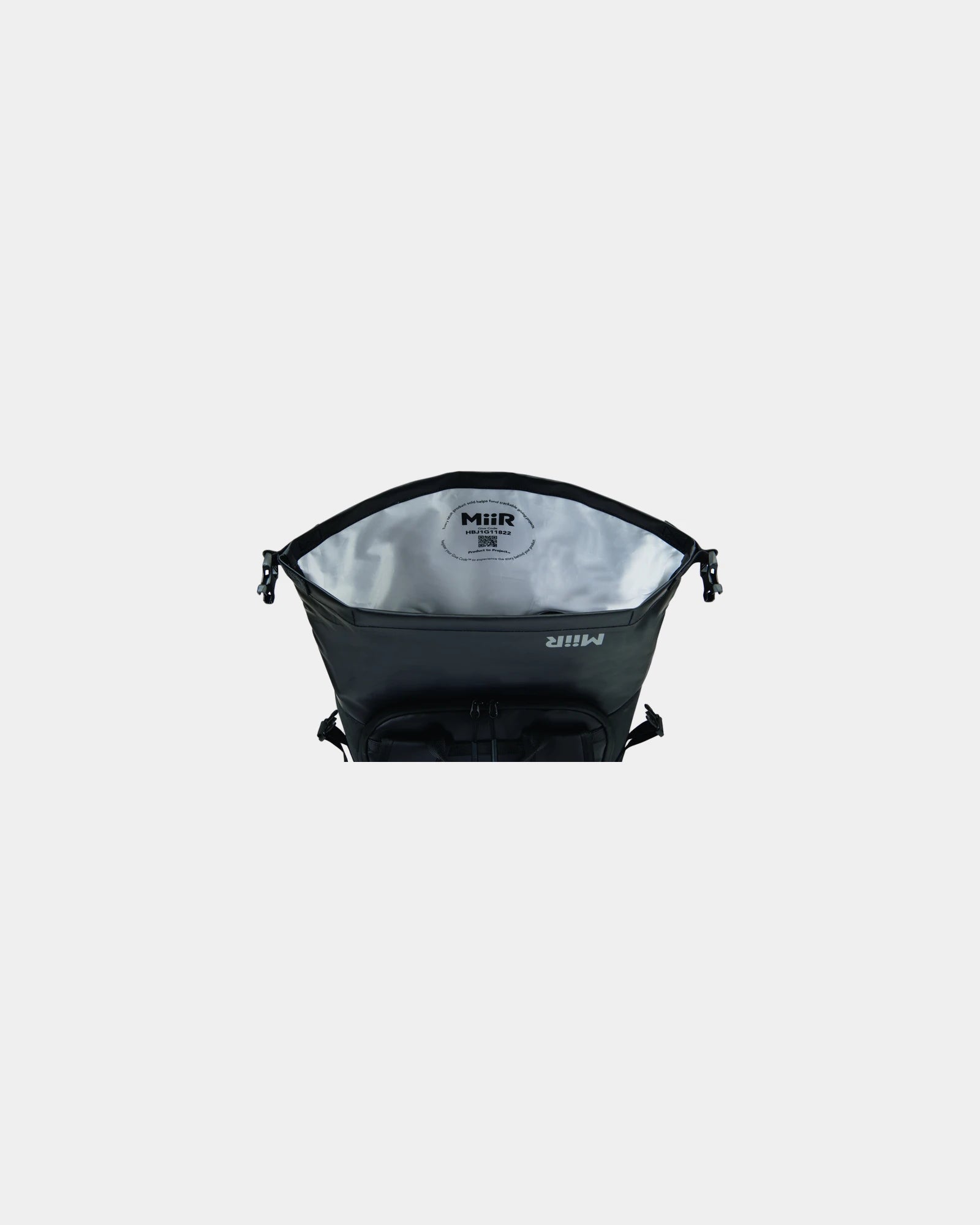 Custom RPET 25L laptop backpack with roll-top closure - Black